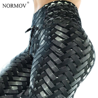 NORMOV Women Leggings High Waist Mesh Fitness Clothing