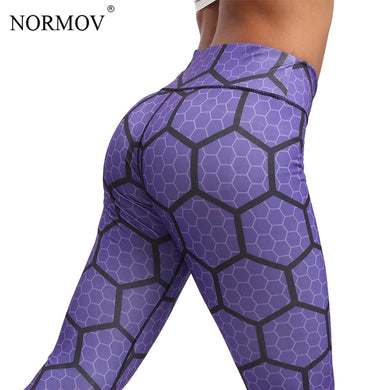 NORMOV Honeycomb Digital Printed Leggings Women
