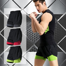 Load image into Gallery viewer, Men Fake Two Running Shorts Men Basketball Gym