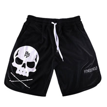 Load image into Gallery viewer, 2018 running shorts men quick dry Skull print gym jogging shorts for men